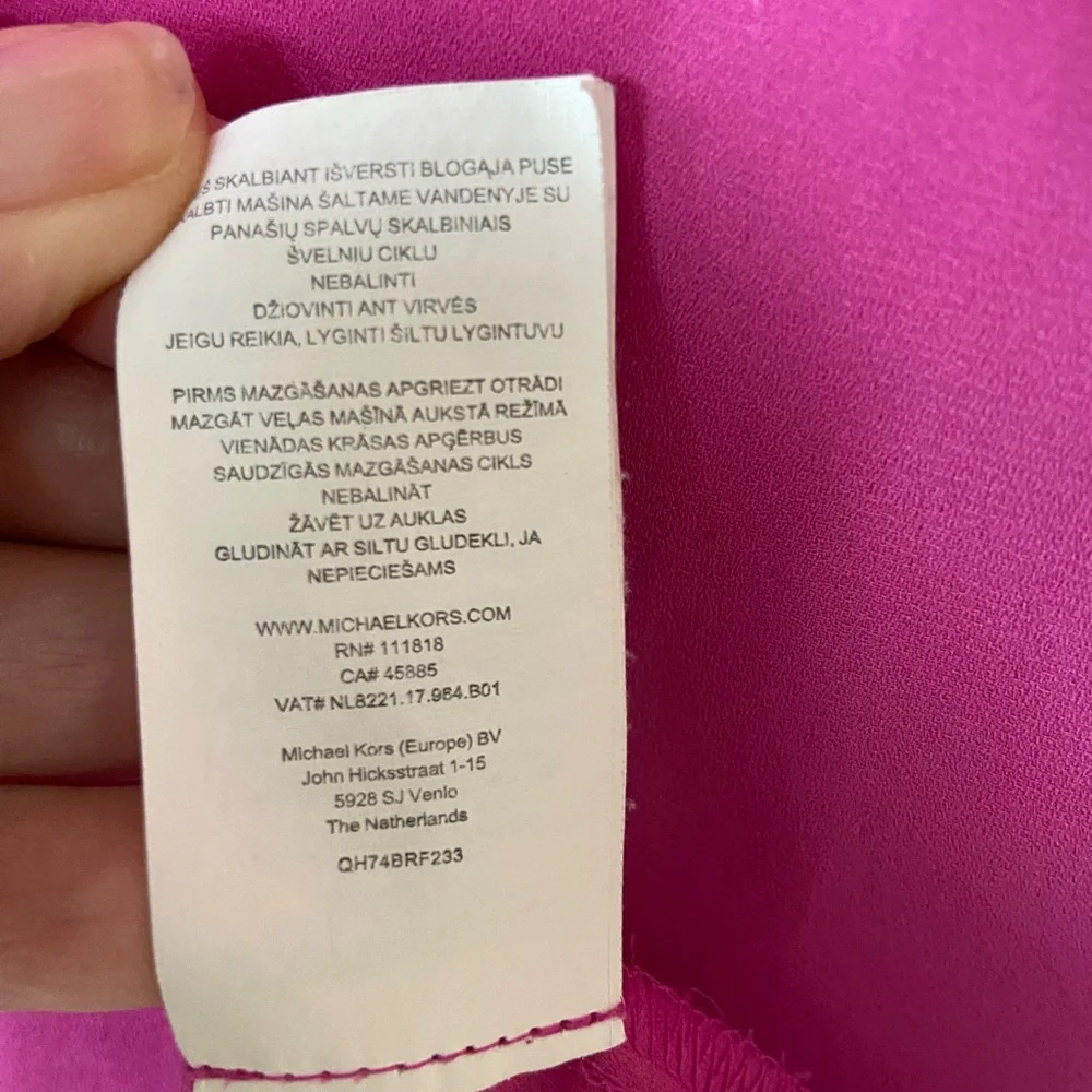 Michael Kors Women's Pink Zip-Up Blouse, size L